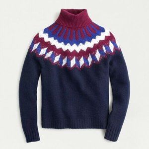 J. CREW FAIR ISLE TURTLENECK SWEATER M NWT
